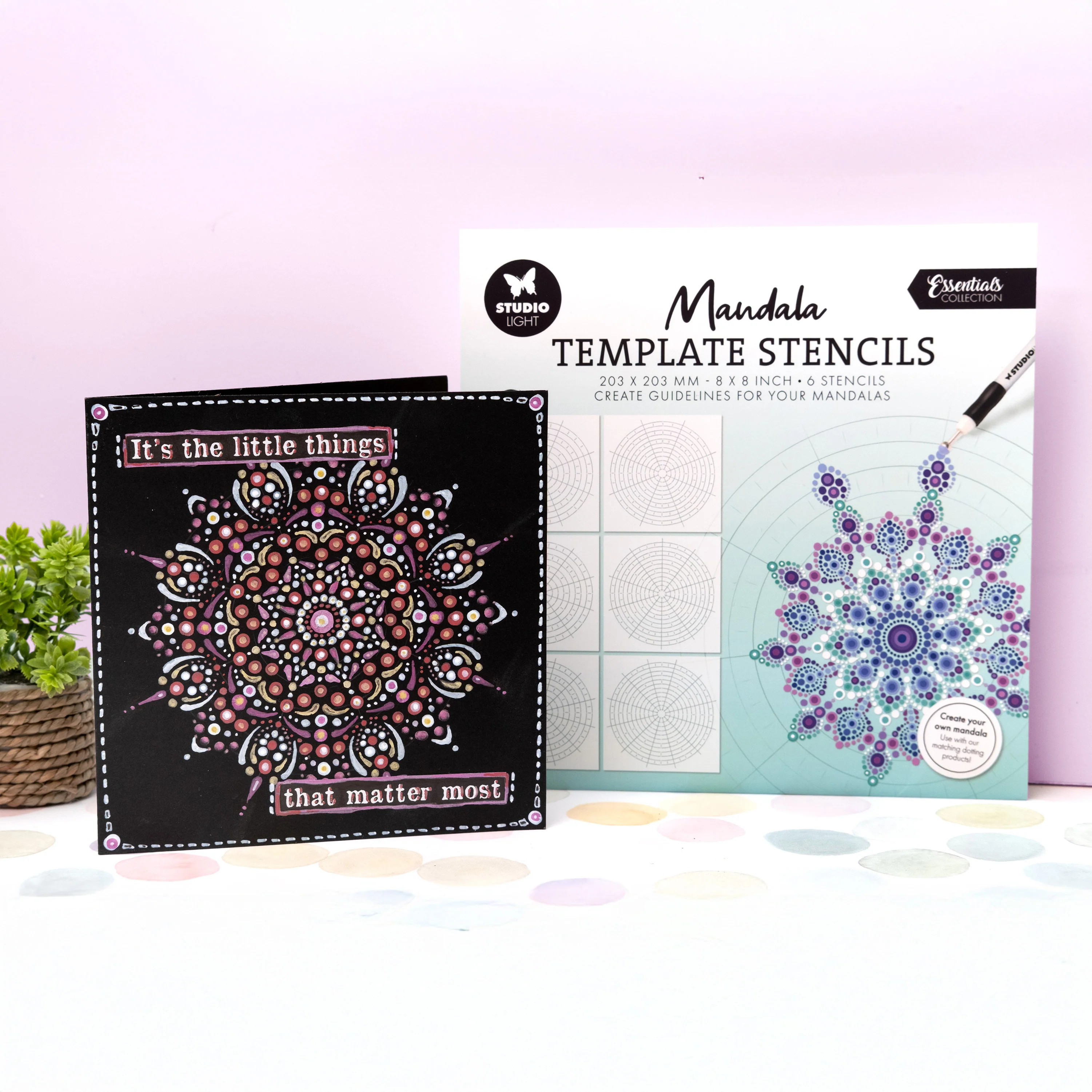Studio Light Mask Mandala template stencils x6 Essentials 203x203x3mm 6 Pieces - Image 3