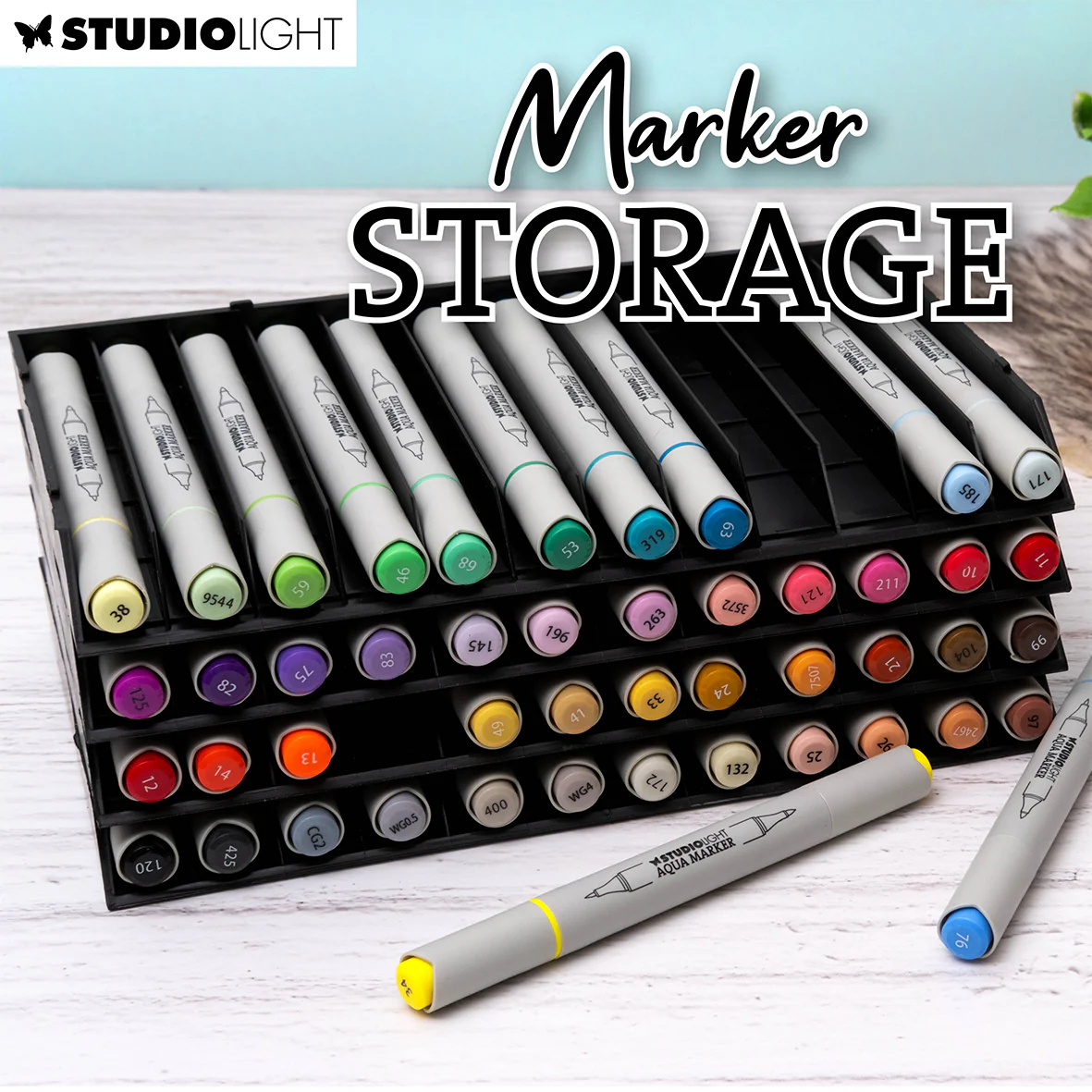 Studio Light 4 stackable Storage Trays ~ Store 48 markers
