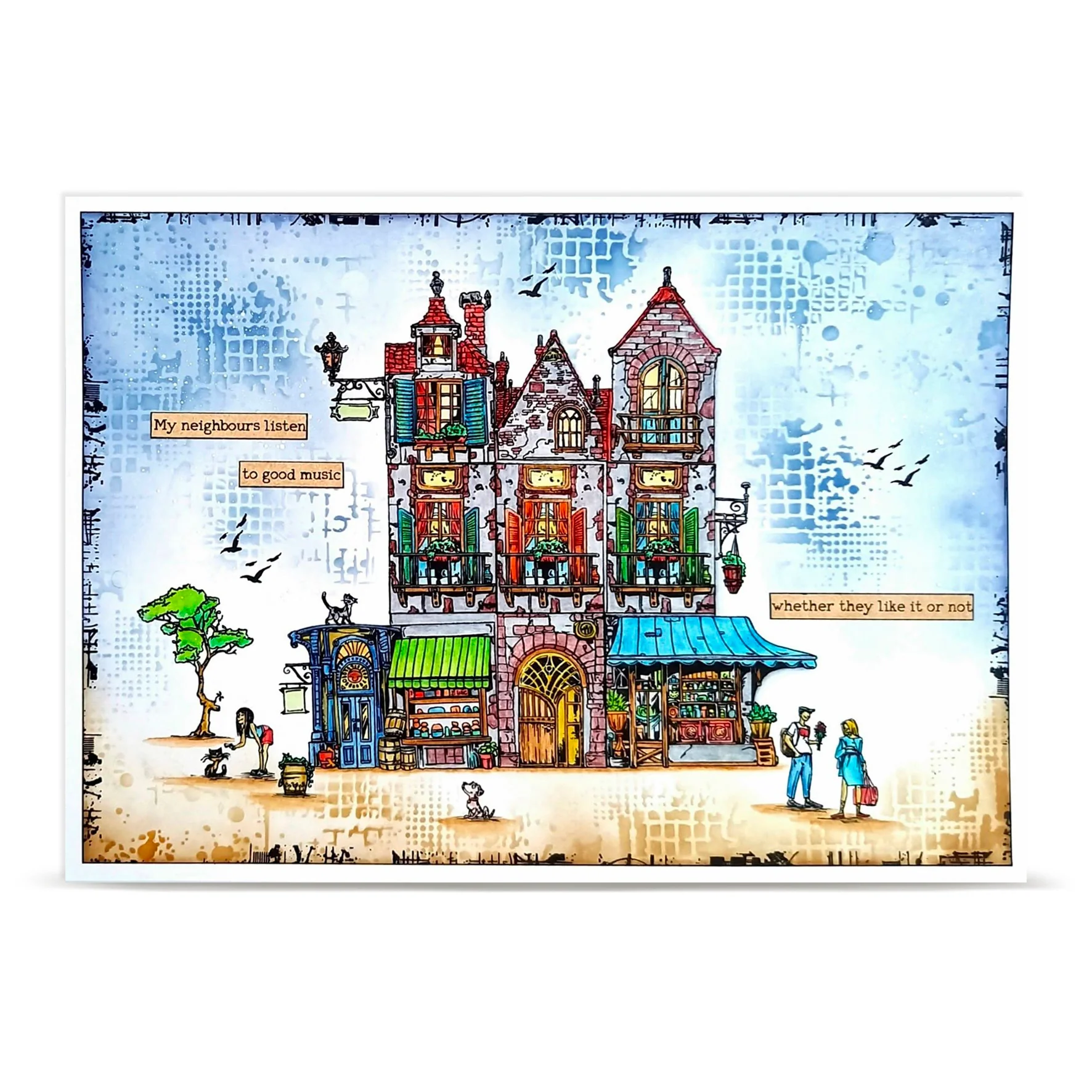 TP-1474 - A5 Stamp Set - Happy Town People - Image 2