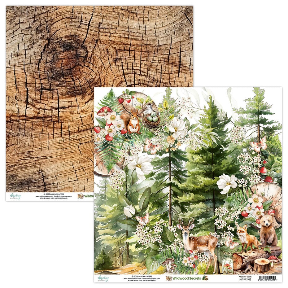 Mintay Wildwood Secrets 12x12 Inch Scrapbooking Paper Set - Image 5