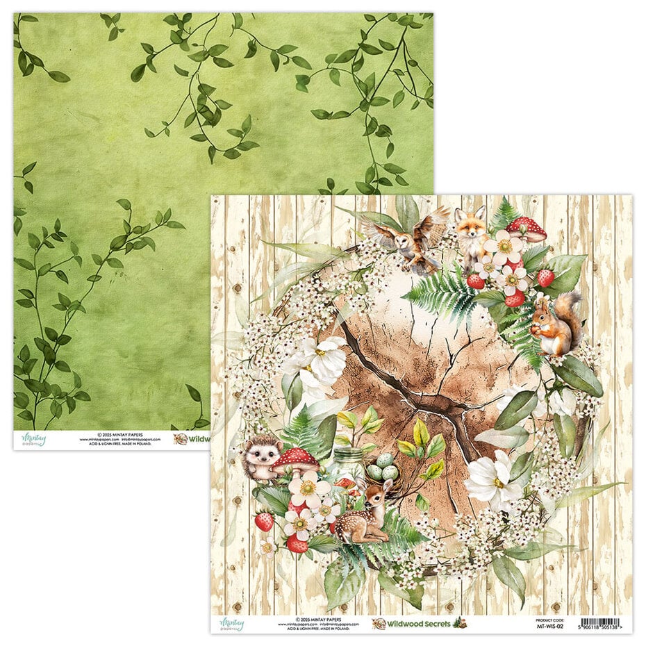 Mintay Wildwood Secrets 12x12 Inch Scrapbooking Paper Set - Image 6