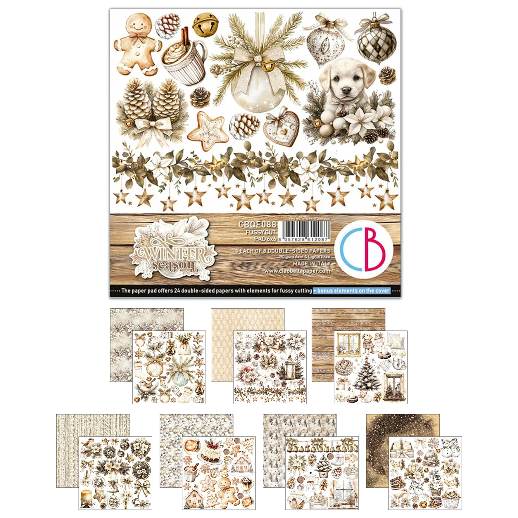 Ciao Bella Winter Season 6x6 Inch Fussy Cut Pad (24pcs)